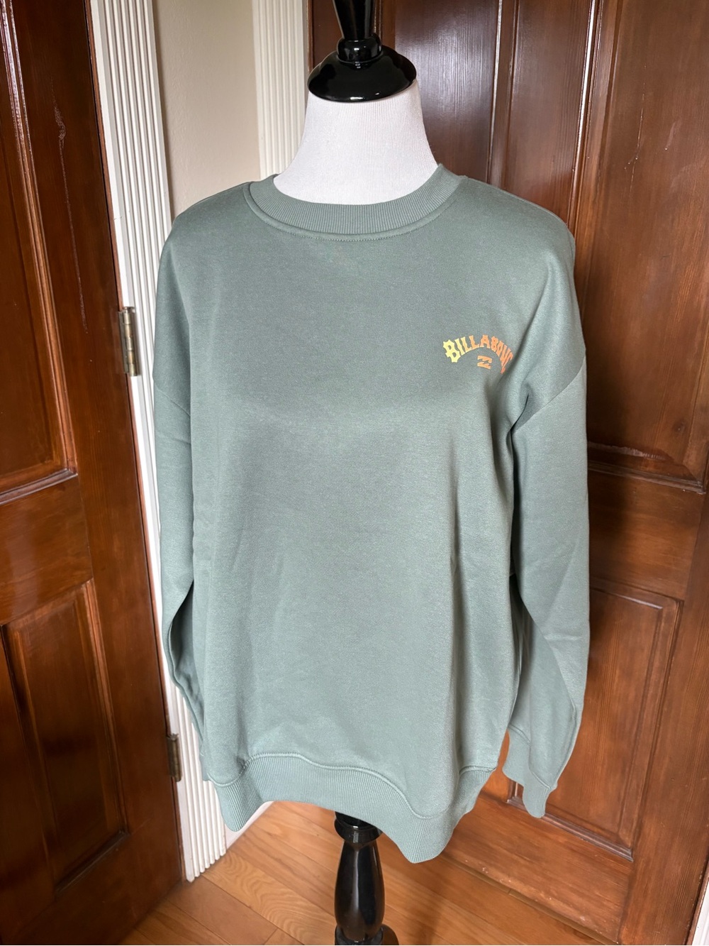 Billabong Olive Green Logo Crewneck Sweatshirt